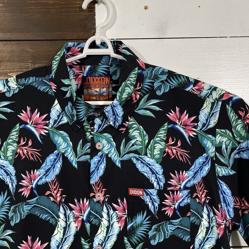 Dixxon Flannel Company Turks Party Hawaiian Bird of Paradise Button Up